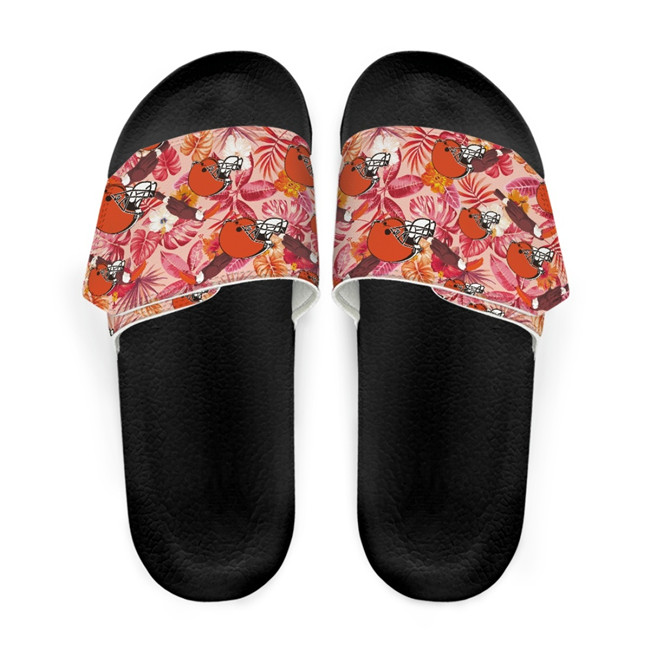 Men's Cleveland Browns Beach Adjustable Slides Non-Slip Slippers/Sandals/Shoes 001